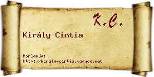 Király Cintia névjegykártya